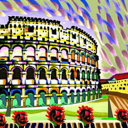 Colosseum · upsampled stage 2 · stage2 1 steps100